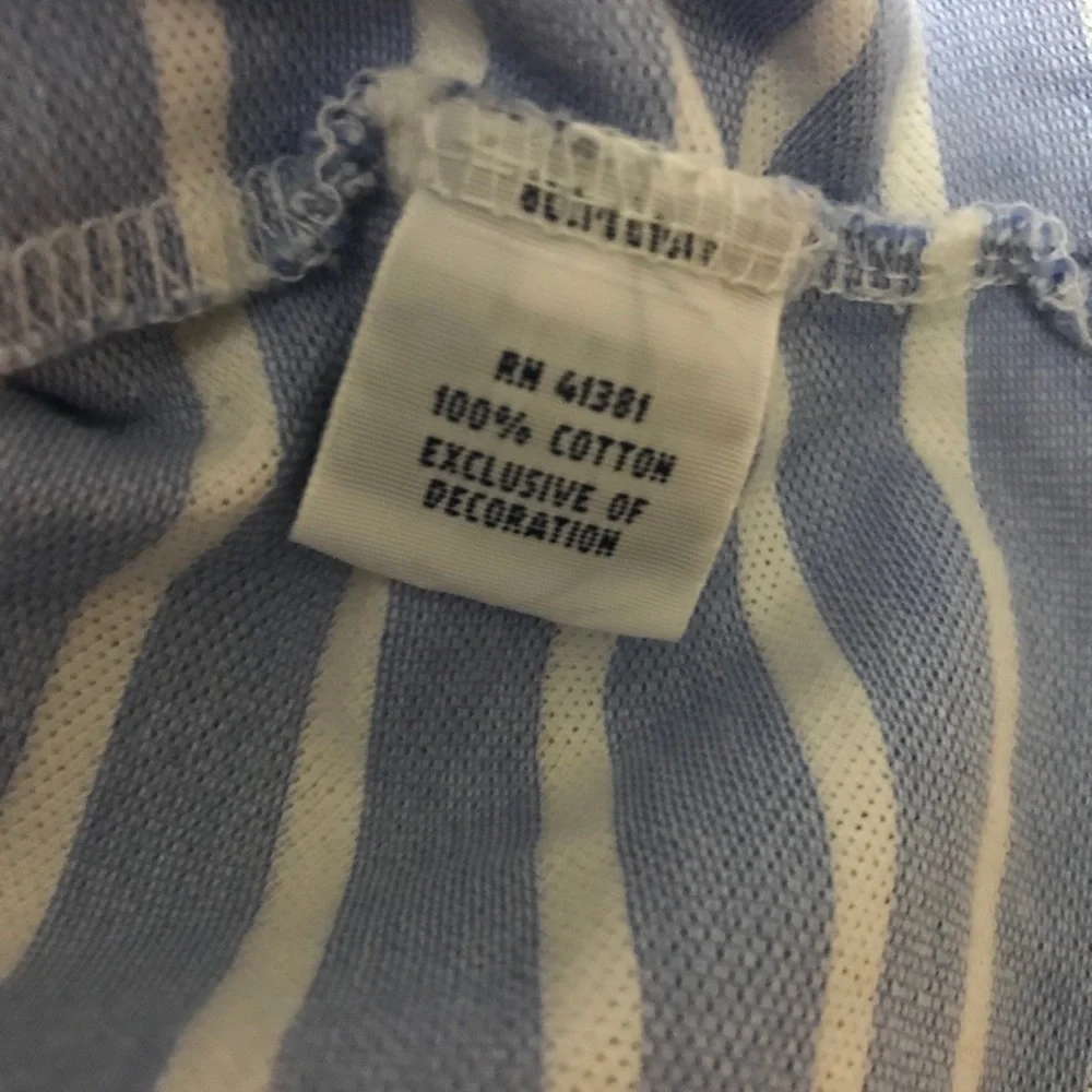 Ralph Lauren Light Blue White Stripes Knit Cotton Oxford